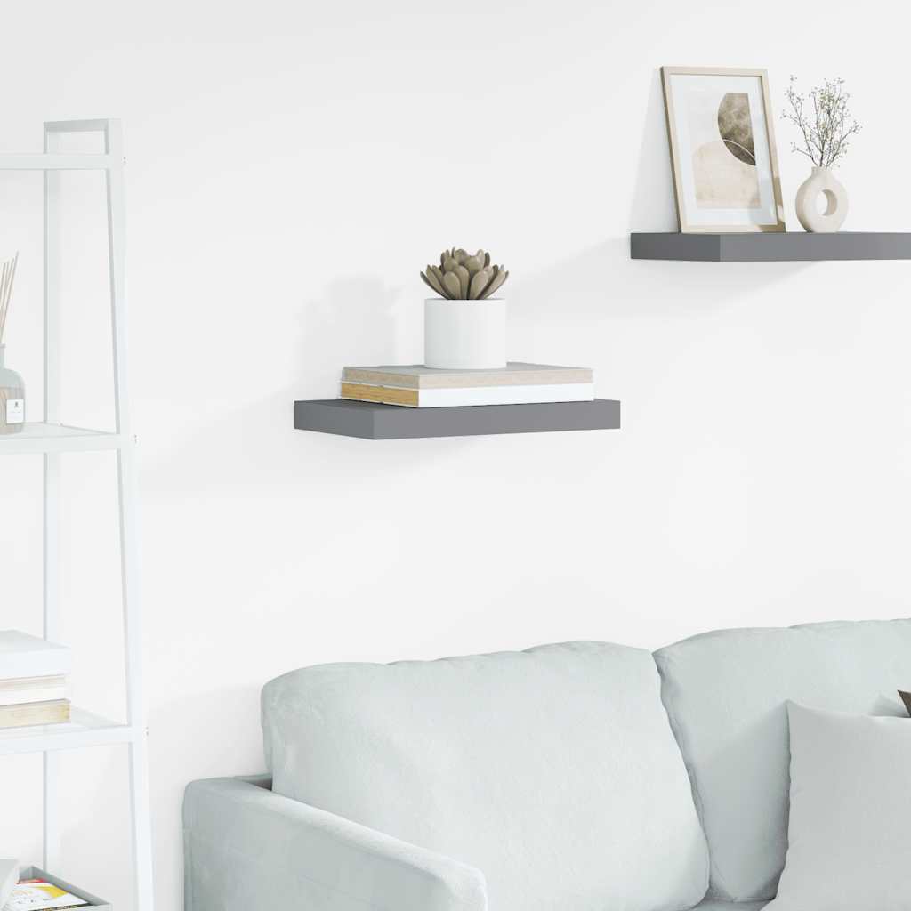 Floating Wall Shelf Grey 40x23x3.8 cm MDF