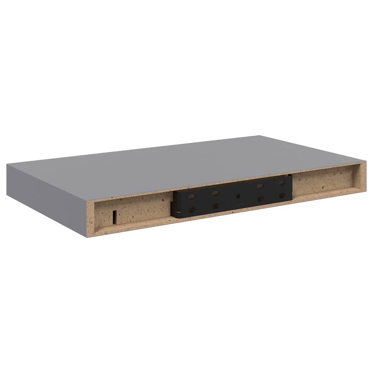 Floating Wall Shelves 2 pcs Grey 40x23.5x3.8 cm MDF
