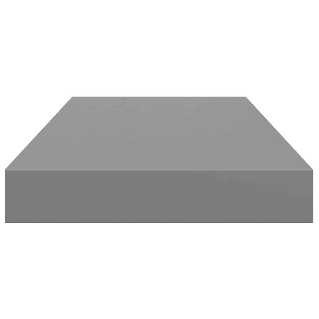 Floating Wall Shelves 2 pcs Grey 50x23x3.8 cm MDF
