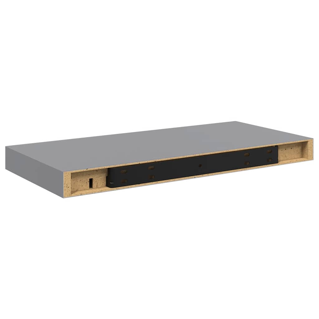 Floating Wall Shelves 4 pcs Grey 50x23x3.8 cm MDF