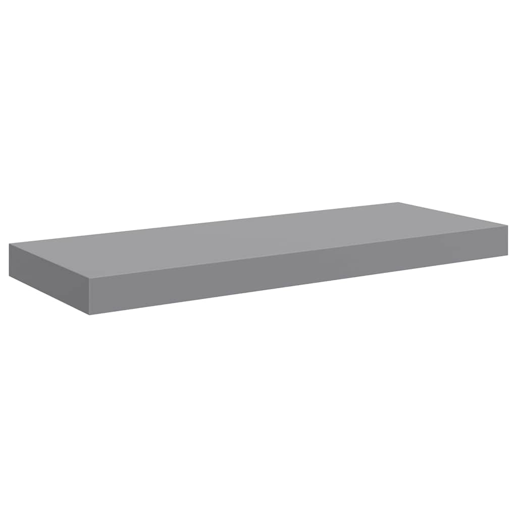 Floating Wall Shelves 2 pcs Grey 60x23.5x3.8 cm MDF
