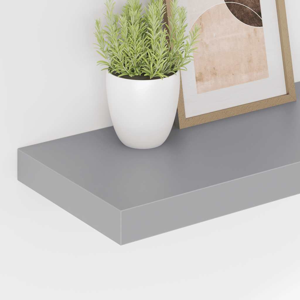 Floating Wall Shelves 4 pcs Grey 60x23.5x3.8 cm MDF