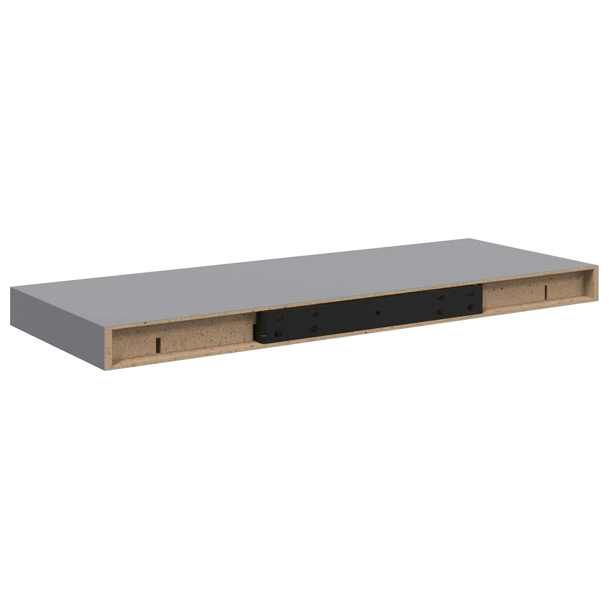 323855 vidaXL Floating Wall Shelves 4 pcs Grey 60x23,5x3,8 cm MDF