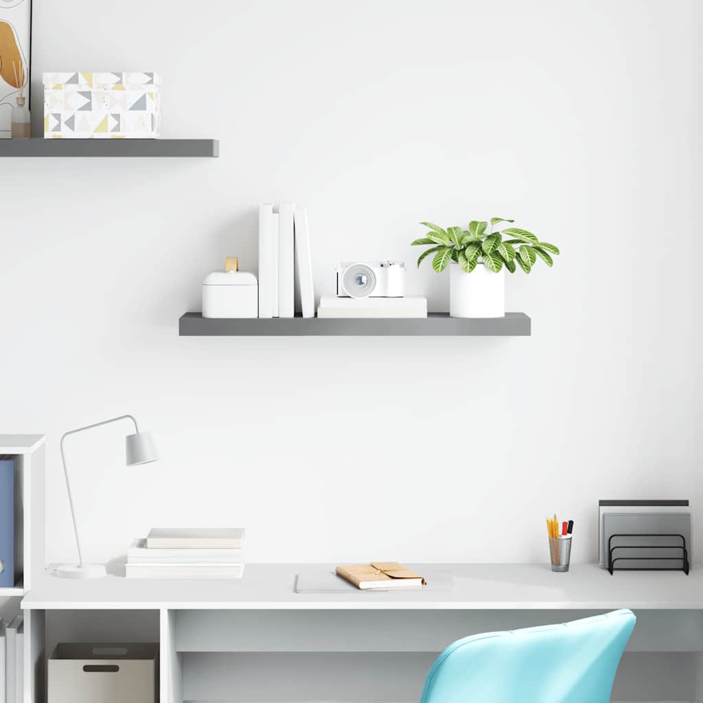 Floating Wall Shelf Grey 80x23.5x3.8 cm MDF