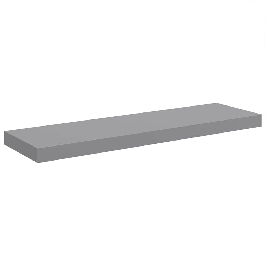 Floating Wall Shelves 2 pcs Grey 80x23.5x3.8 cm MDF