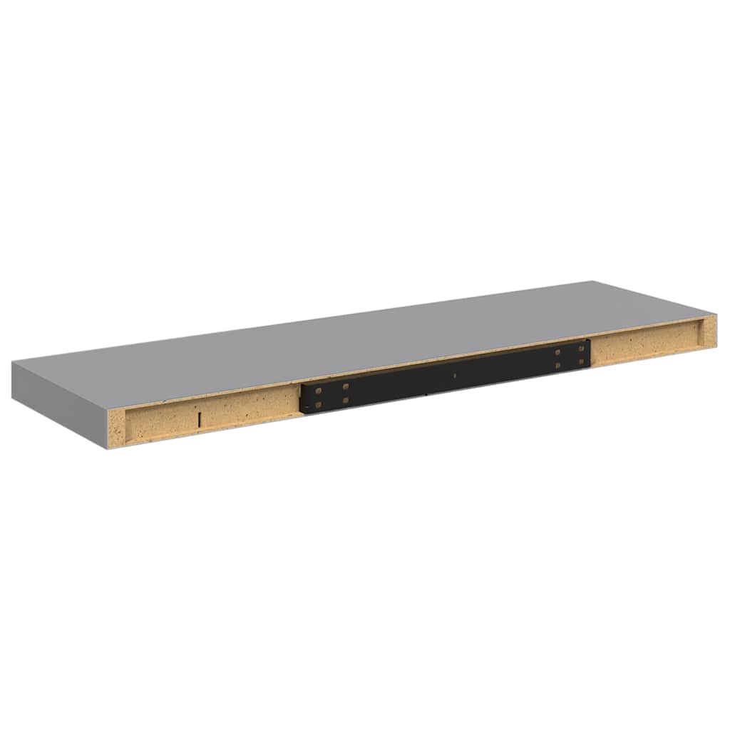 Floating Wall Shelves 4 pcs Grey 80x23.5x3.8 cm MDF