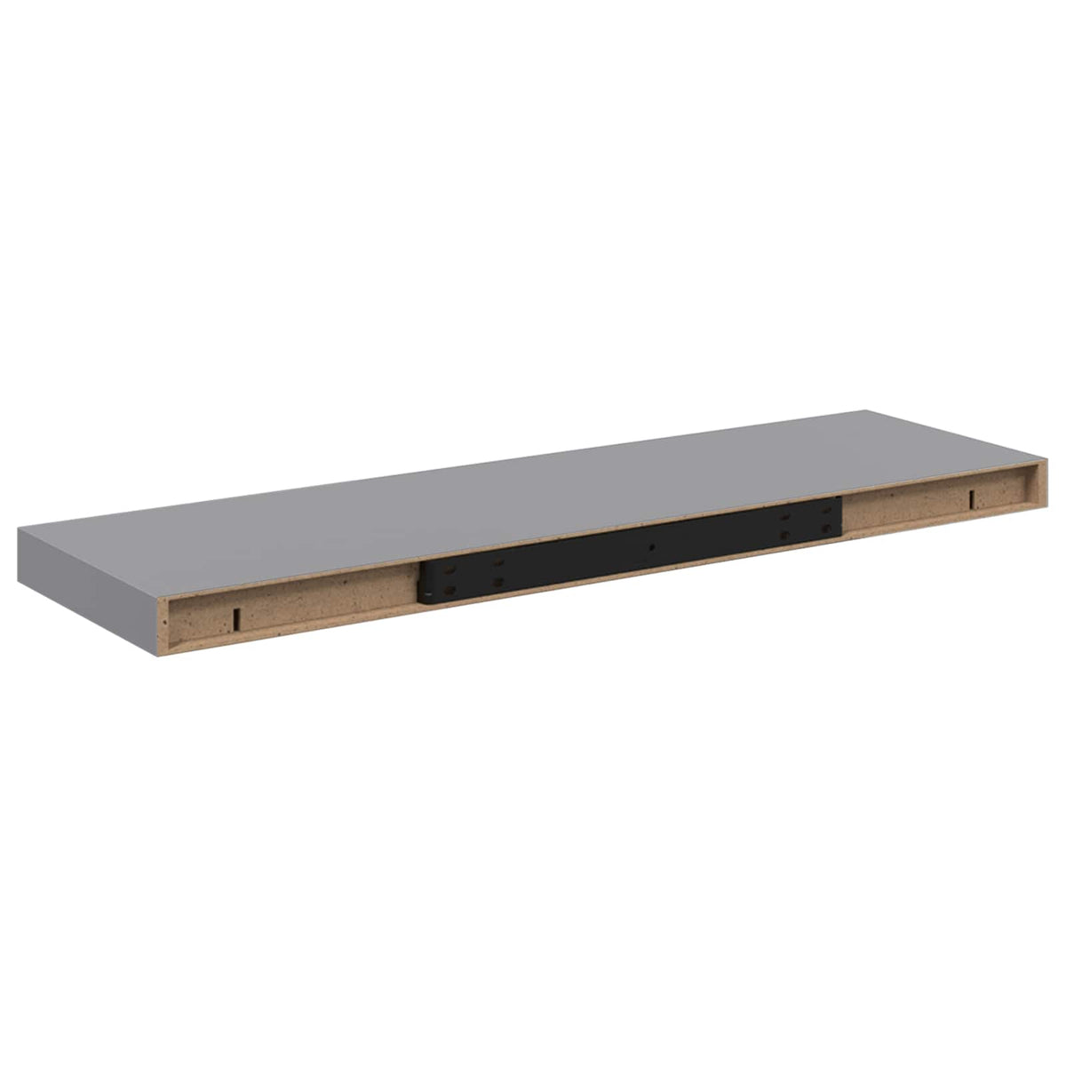 323858 vidaXL Floating Wall Shelves 4 pcs Grey 80x23,5x3,8 cm MDF