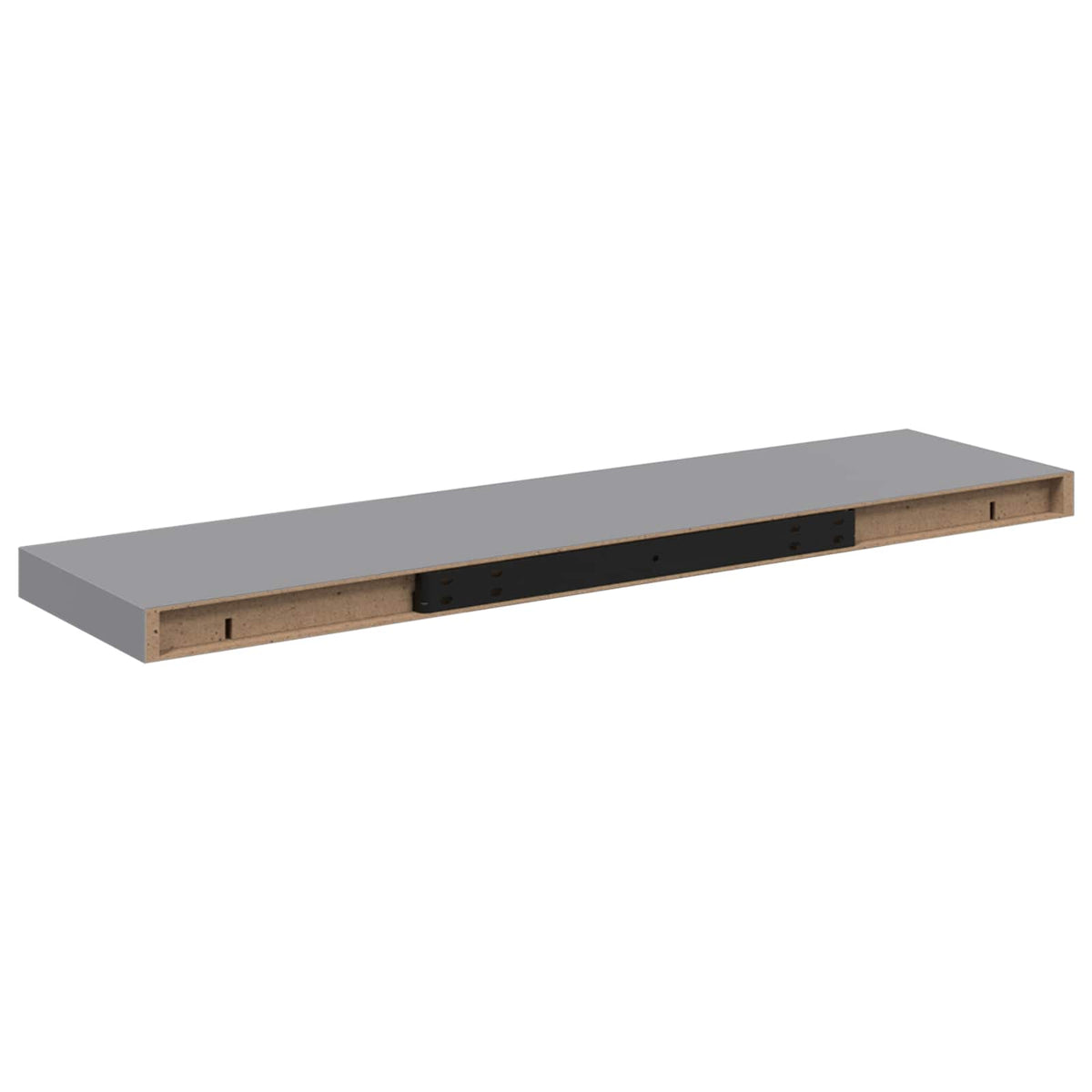 323860 vidaXL Floating Wall Shelves 2 pcs Grey 90x23,5x3,8 cm MDF