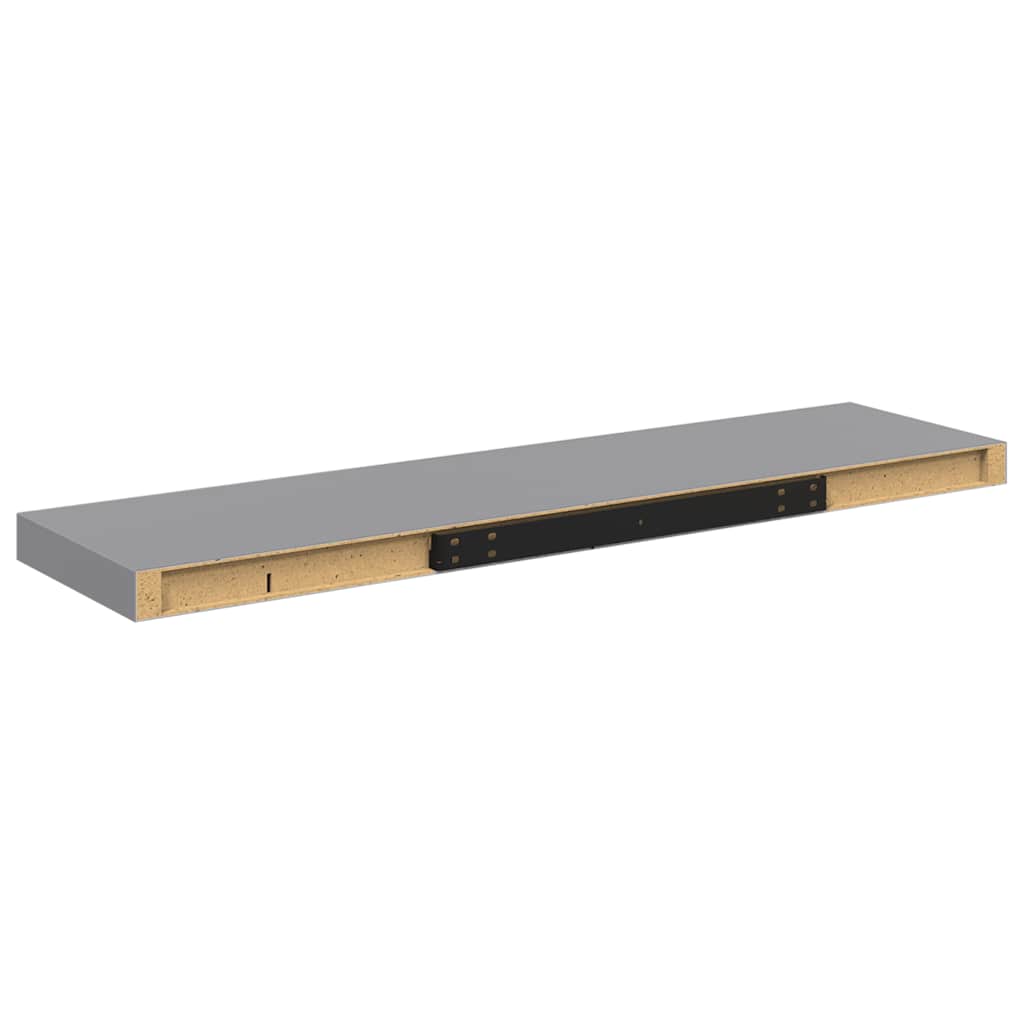 Floating Wall Shelves 4 pcs Grey 90x23.5x3.8 cm MDF