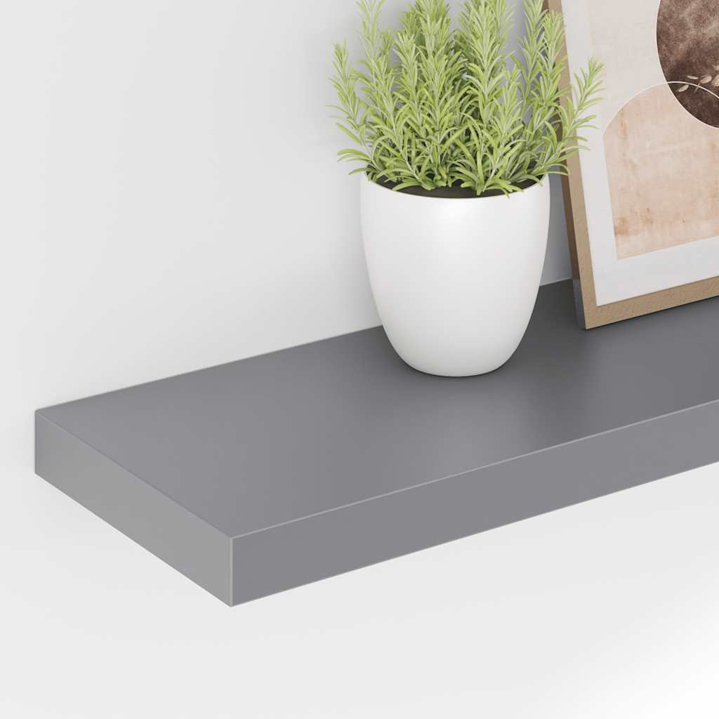 Floating Wall Shelf Grey 120x23.5x3.8 cm MDF