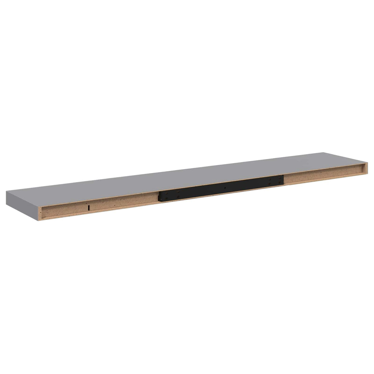 323862 vidaXL Floating Wall Shelf Grey 120x23,5x3,8 cm MDF
