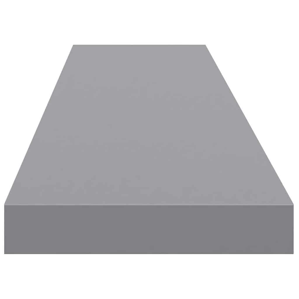 Floating Wall Shelves 2 pcs Grey 120x23.5x3.8 cm MDF