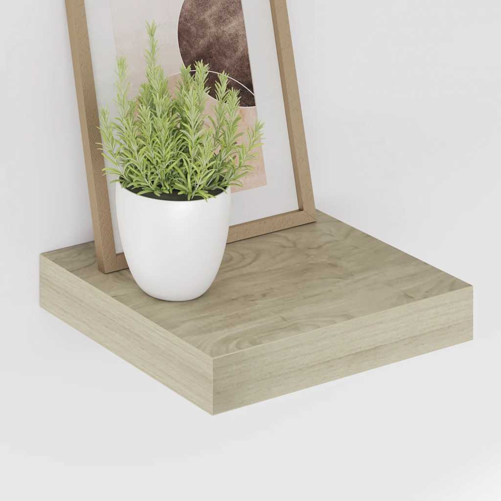 Floating Wall Shelves 4 pcs Oak 23x23.5x3.8 cm MDF