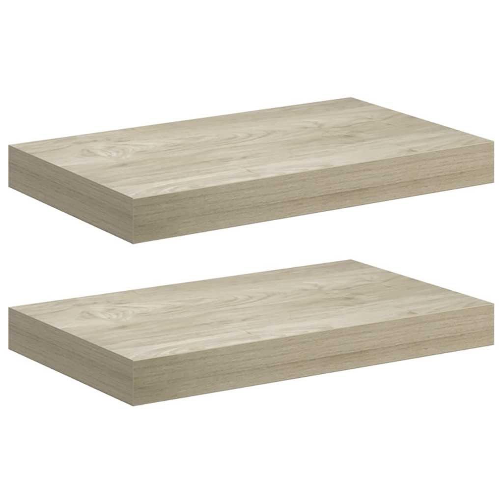 Floating Wall Shelves 2 pcs Oak 40x23x3.8 cm MDF