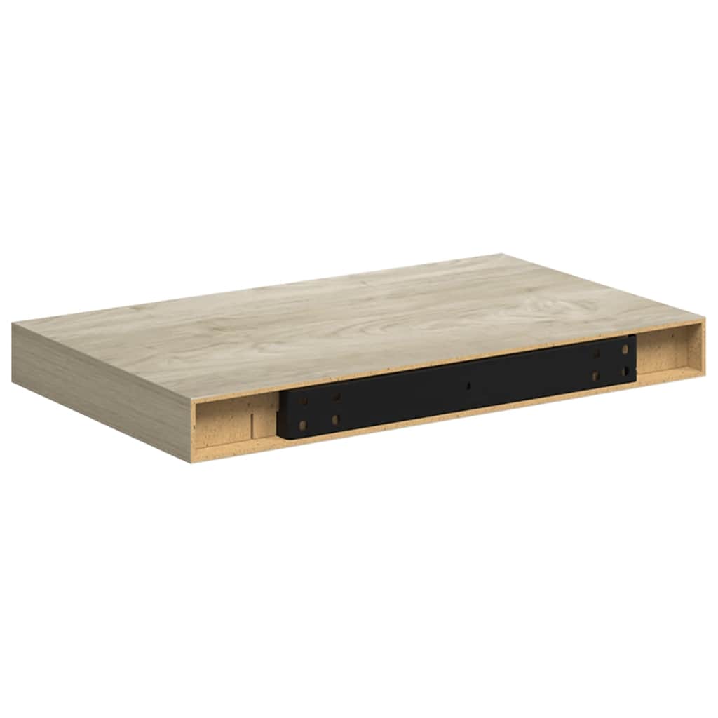 Floating Wall Shelves 2 pcs Oak 40x23x3.8 cm MDF