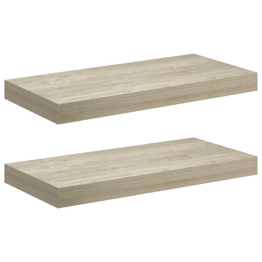 Floating Wall Shelves 2 pcs Oak 50x23x3.8 cm MDF