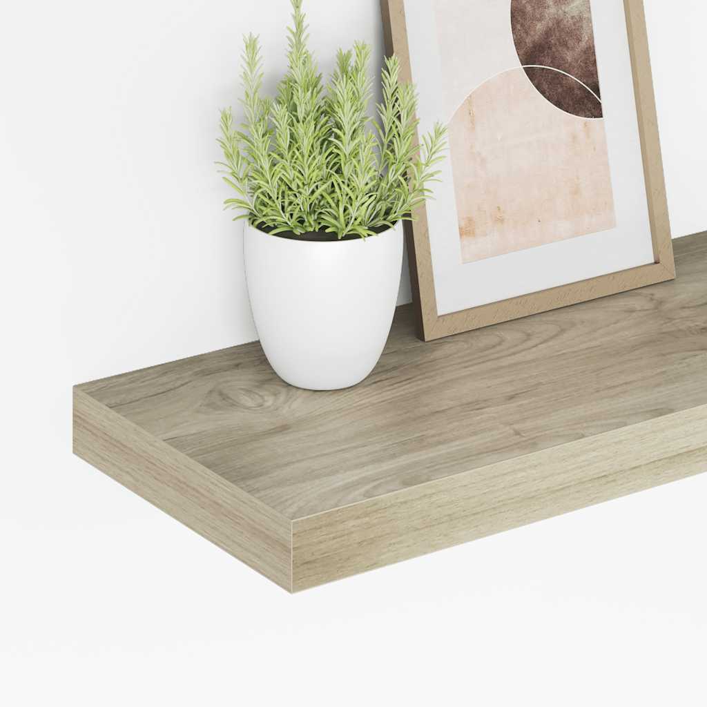 Floating Wall Shelves 2 pcs Oak 50x23x3.8 cm MDF