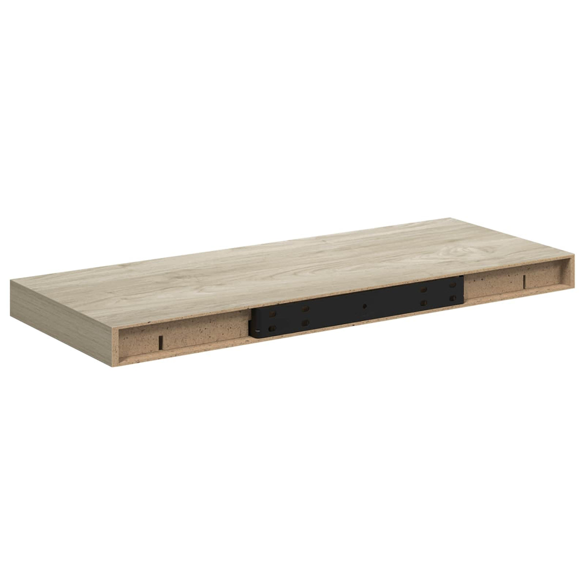 323875 vidaXL Floating Wall Shelves 2 pcs Oak 60x23,5x3,8 cm MDF