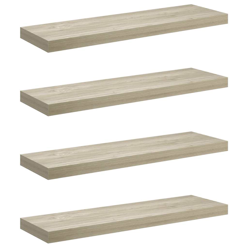 Floating Wall Shelves 4 pcs Oak 80x23.5x3.8 cm MDF