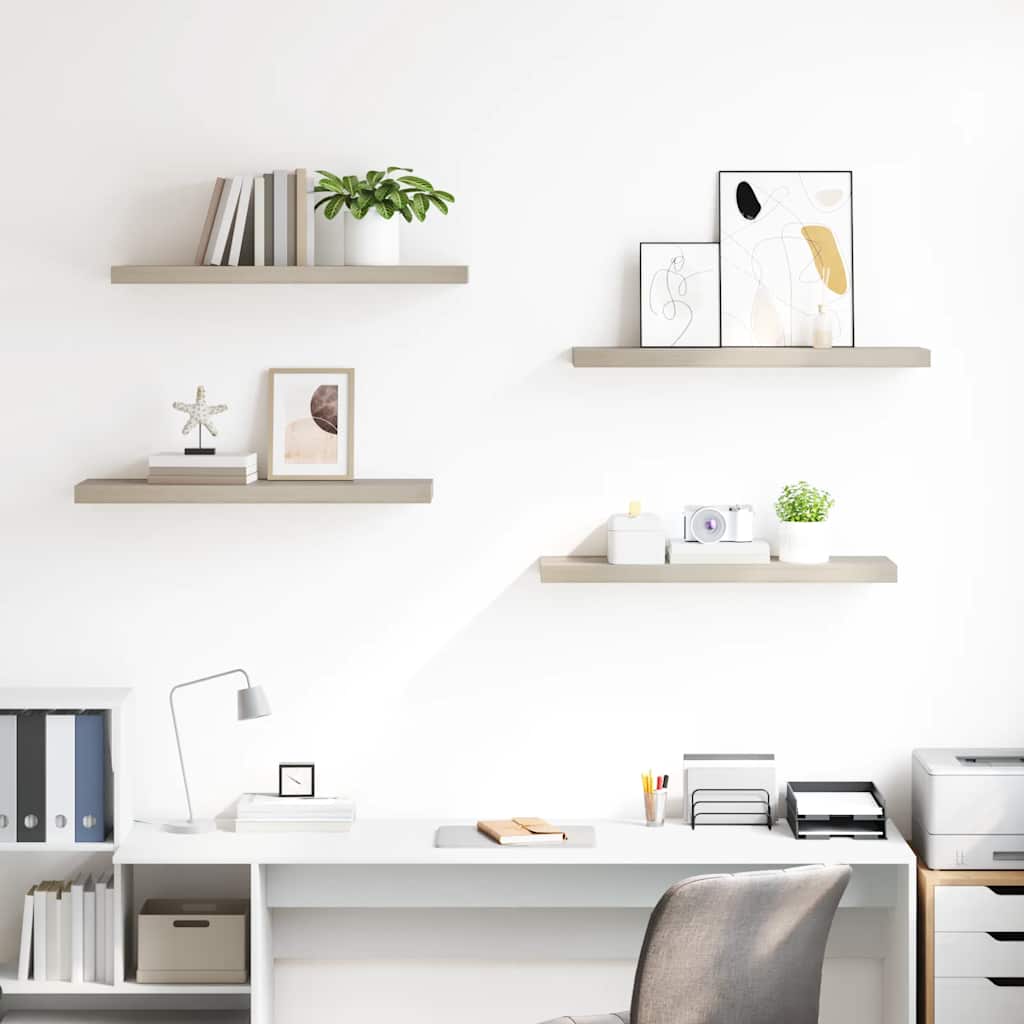 Floating Wall Shelves 4 pcs Oak 80x23.5x3.8 cm MDF
