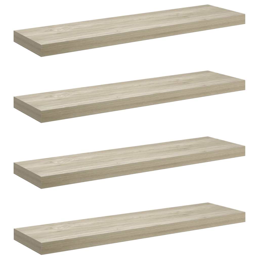 Floating Wall Shelves 4 pcs Oak 90x23.5x3.8 cm MDF