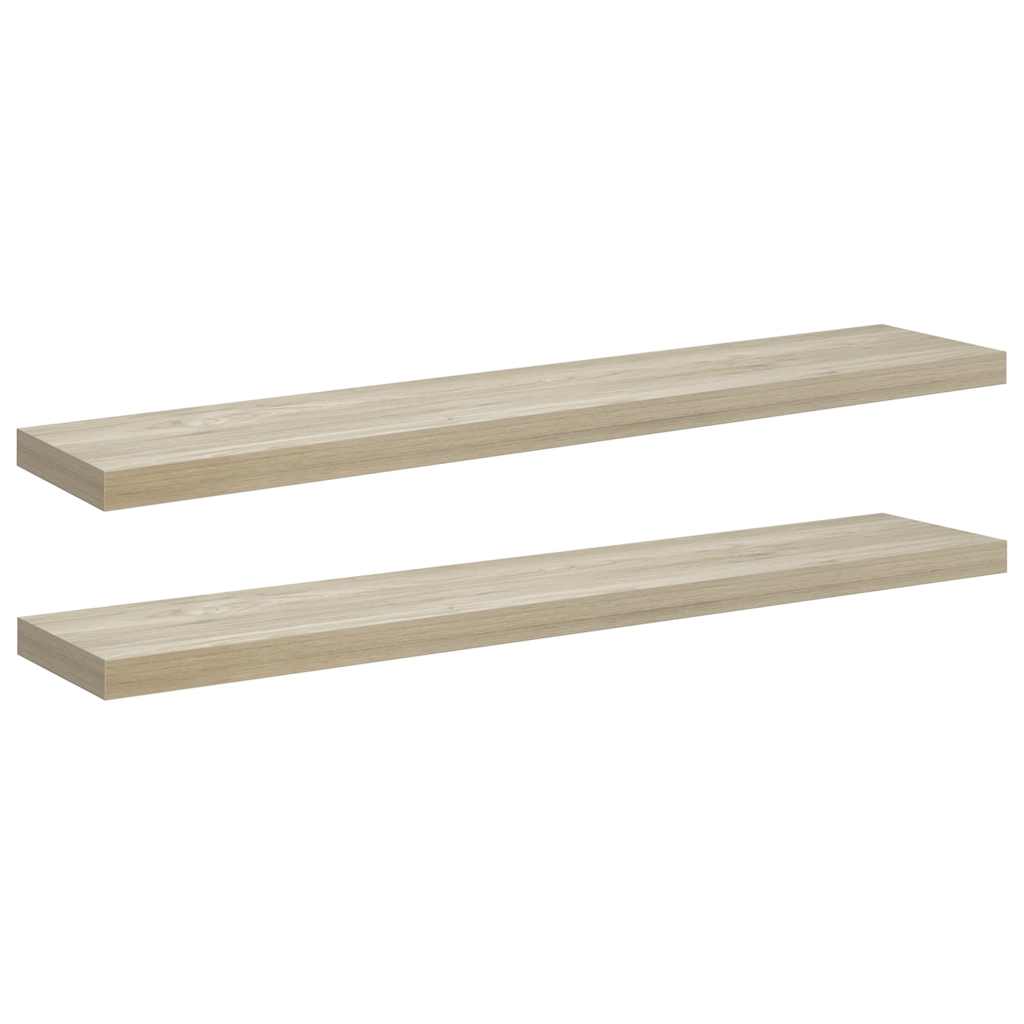 Floating Wall Shelves 2 pcs Oak 120x23.5x3.8 cm MDF
