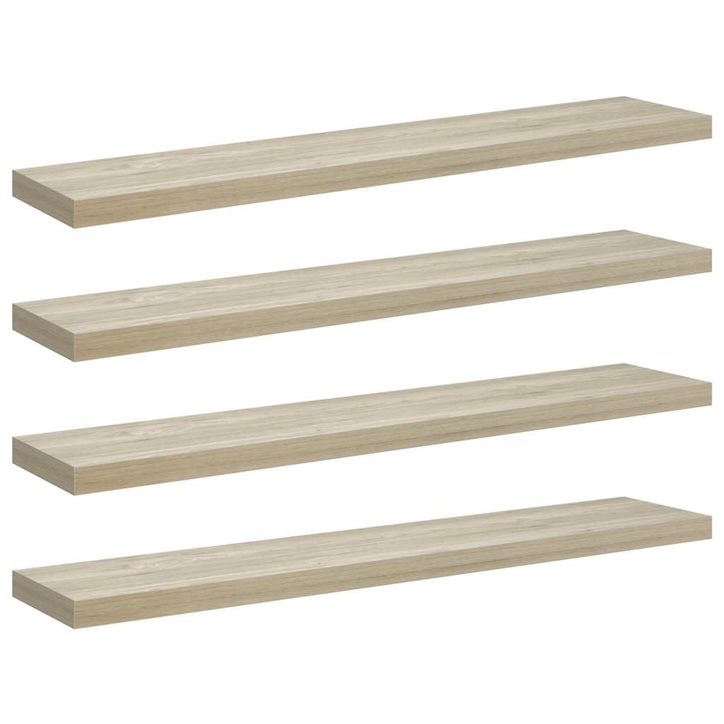 Floating Wall Shelves 4 pcs Oak 120x23.5x3.8 cm MDF