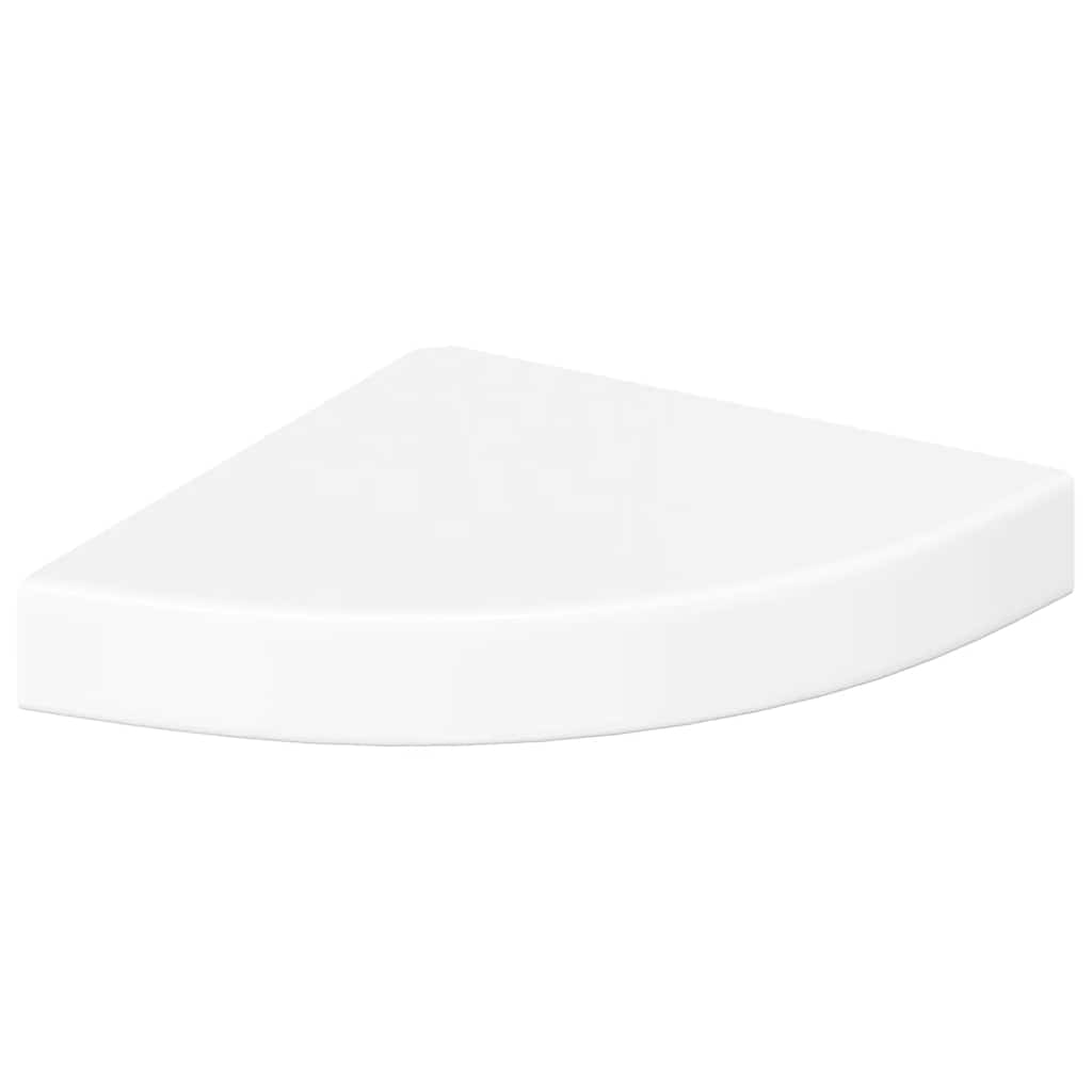 Floating Corner Shelves 2 pcs High Gloss White 25x25x3.8 cm MDF