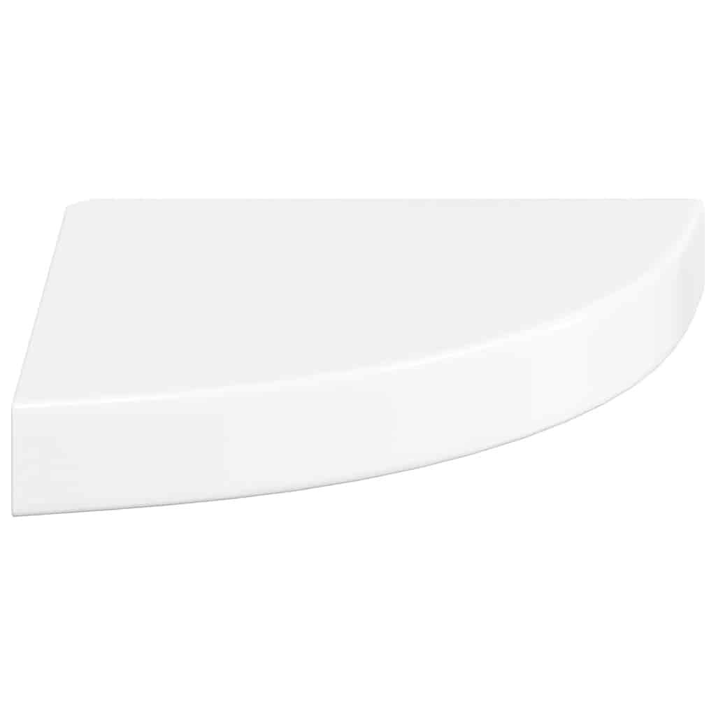 Floating Corner Shelves 4 pcs High Gloss White 25x25x3.8 cm MDF