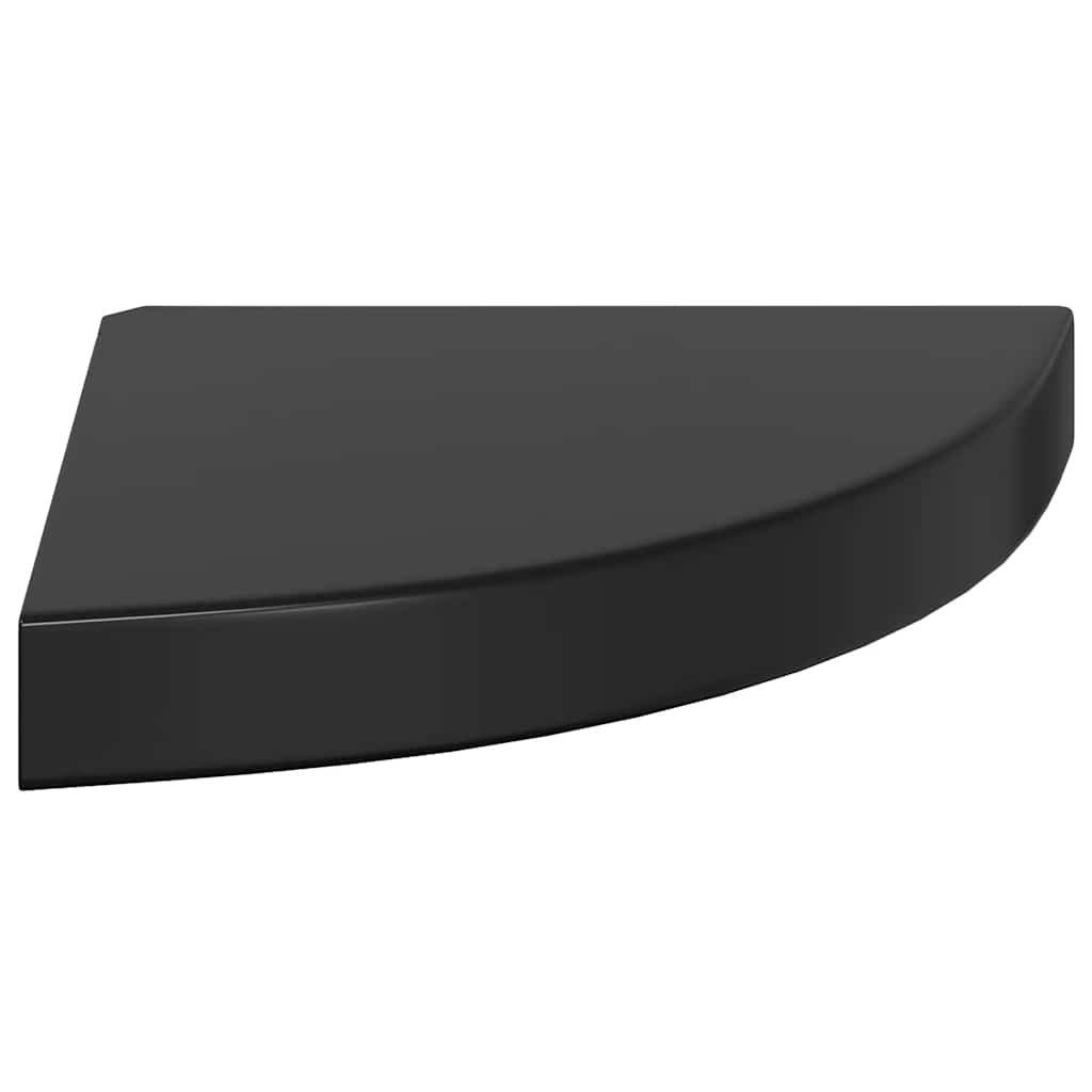 Floating Corner Shelves 4 pcs High Gloss Black 25x25x3.8 cm MDF