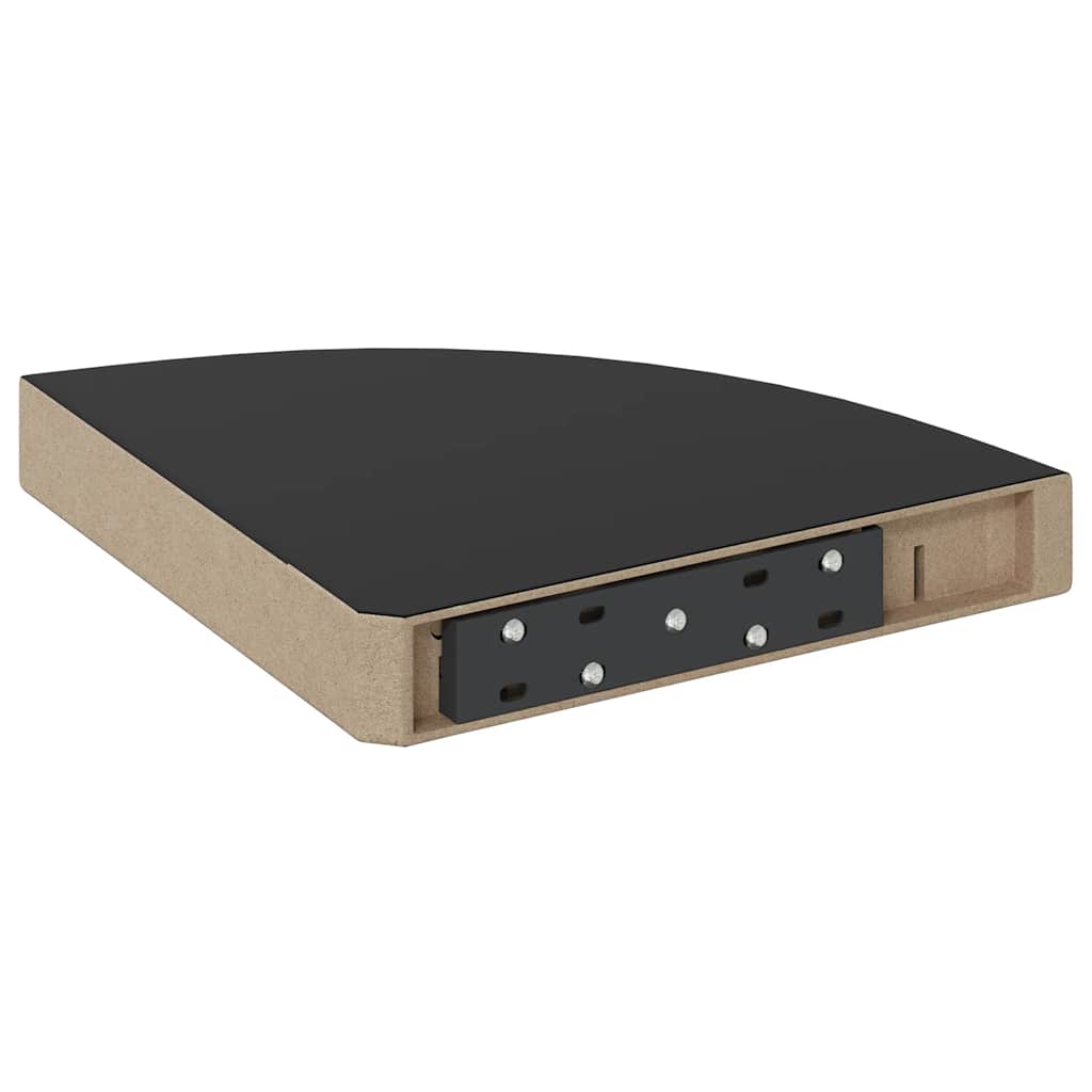 Floating Corner Shelves 4 pcs High Gloss Black 25x25x3.8 cm MDF