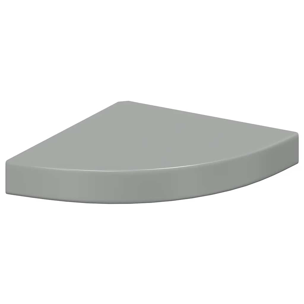 Floating Corner Shelf High Gloss Grey 25x25x3.8 cm MDF