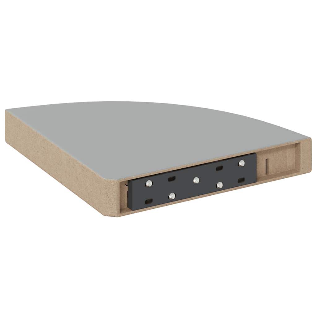 Floating Corner Shelves 4 pcs High Gloss Grey 25x25x3.8 cm MDF