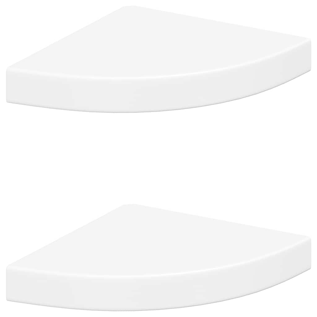 Floating Corner Shelves 2 pcs White 25x25x3.8 cm MDF