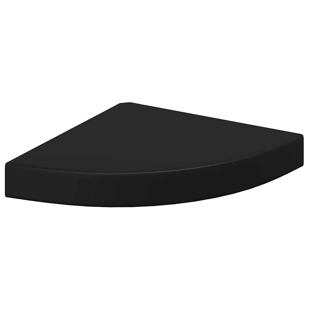 Floating Corner Shelf Black 25x25x3.8 cm MDF