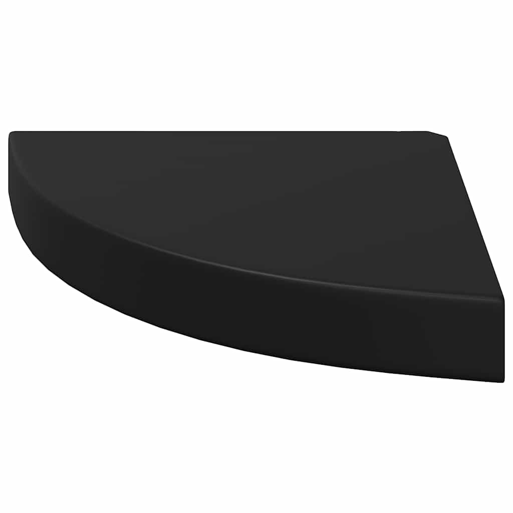 Floating Corner Shelf Black 25x25x3.8 cm MDF