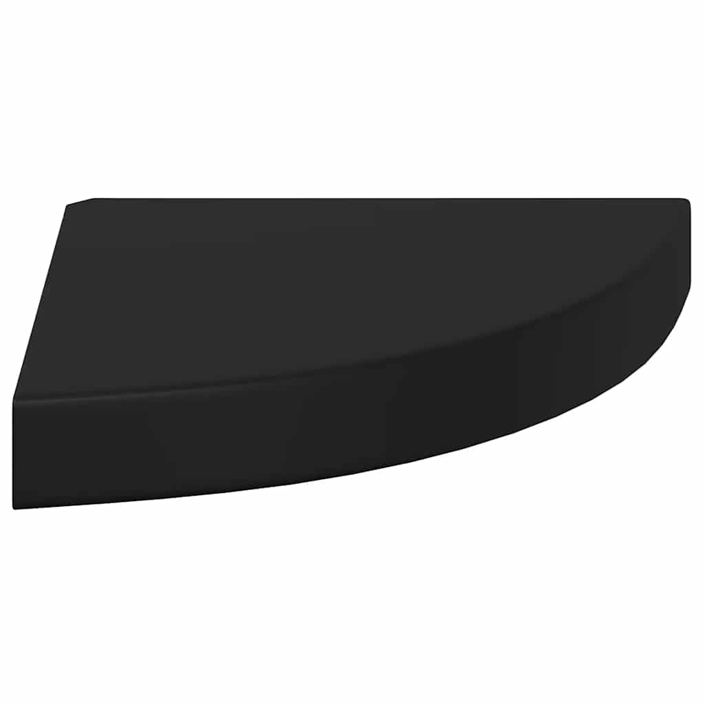 Floating Corner Shelf Black 25x25x3.8 cm MDF