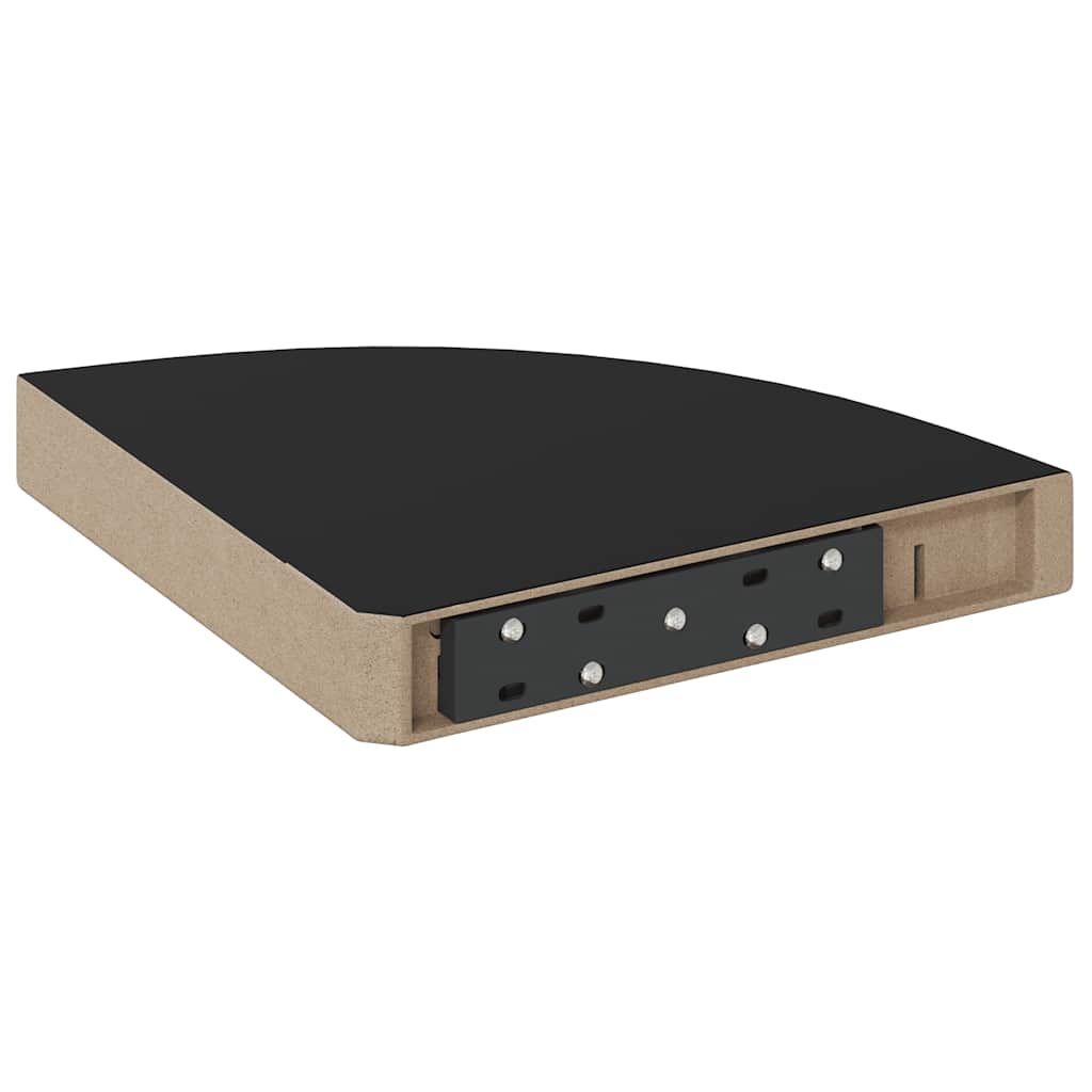 Floating Corner Shelf Black 25x25x3.8 cm MDF