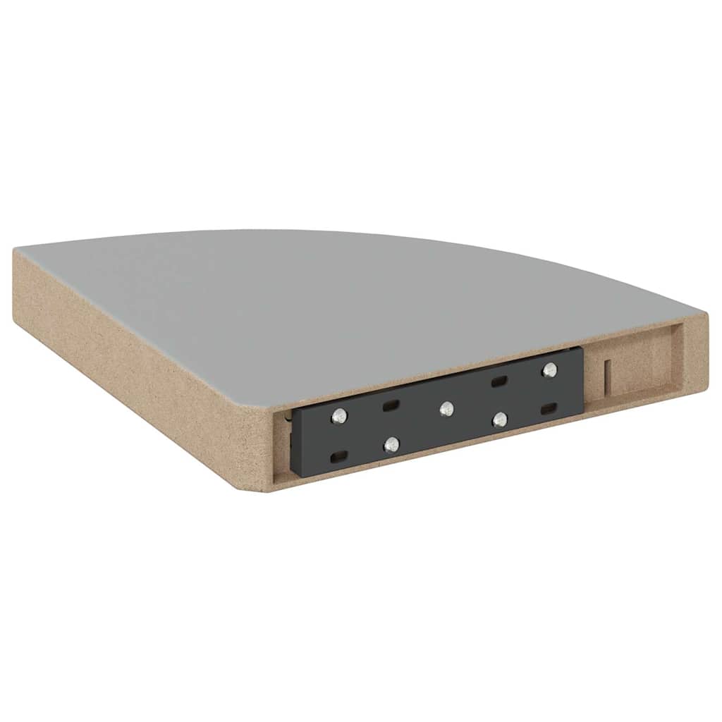 Floating Corner Shelves 2 pcs Grey 25x25x3.8 cm MDF