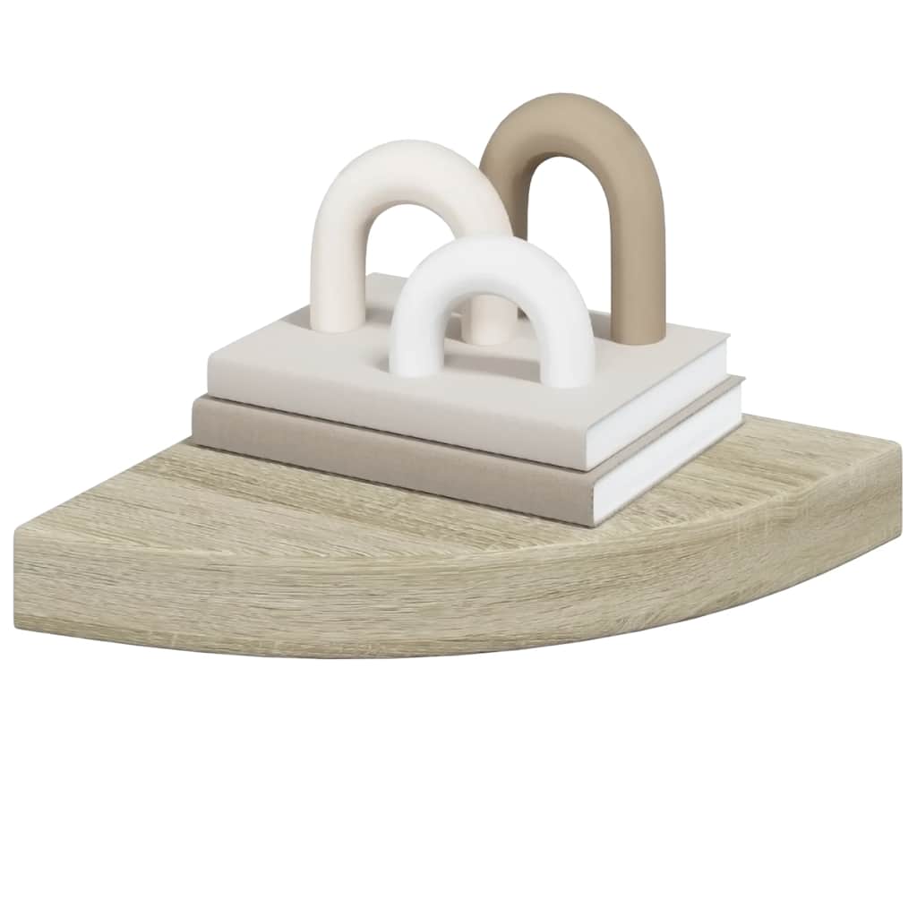 Floating Corner Shelf Oak 25x25x3.8 cm MDF