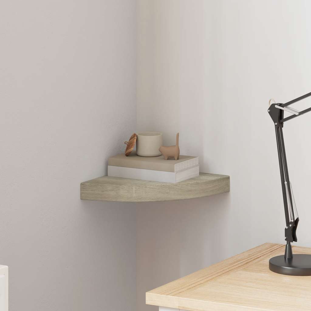 Floating Corner Shelf Oak 25x25x3.8 cm MDF