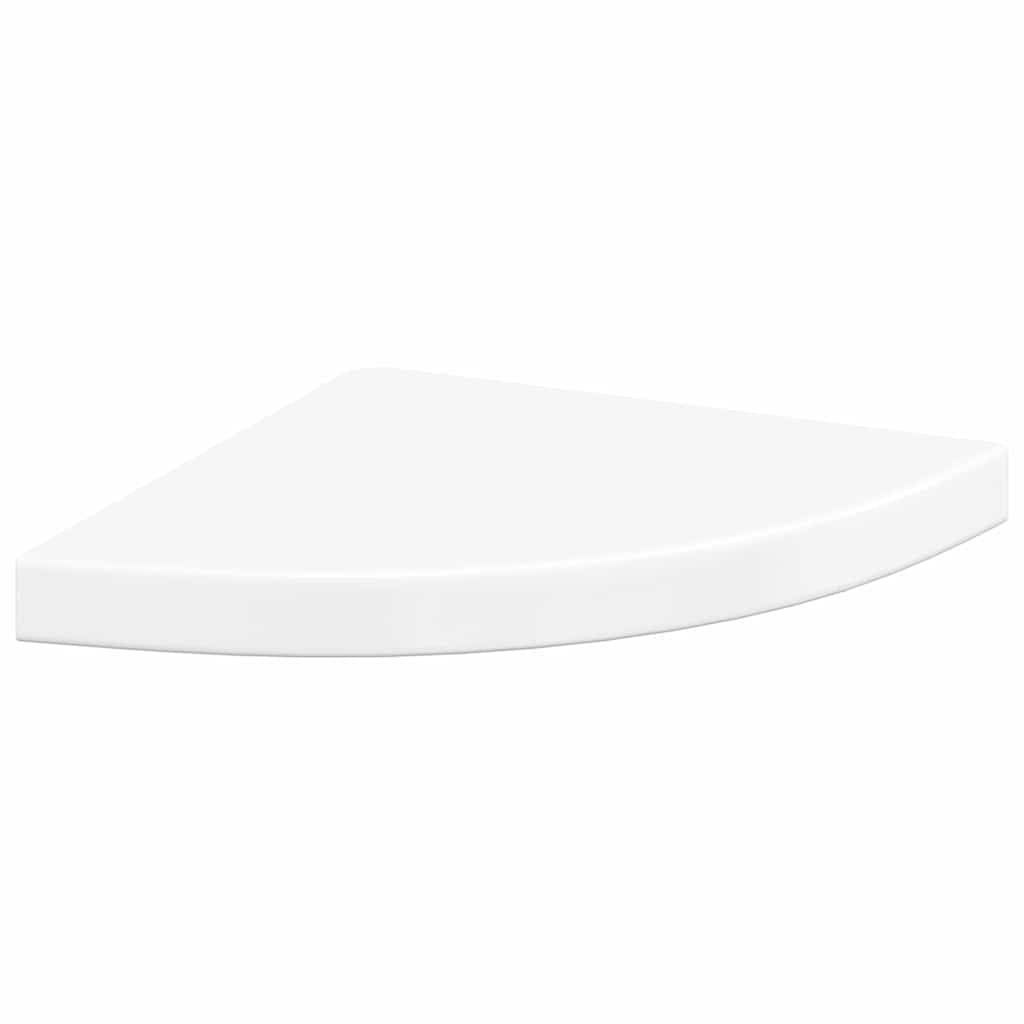 Floating Corner Shelf High Gloss White 35x35x3.8 cm MDF