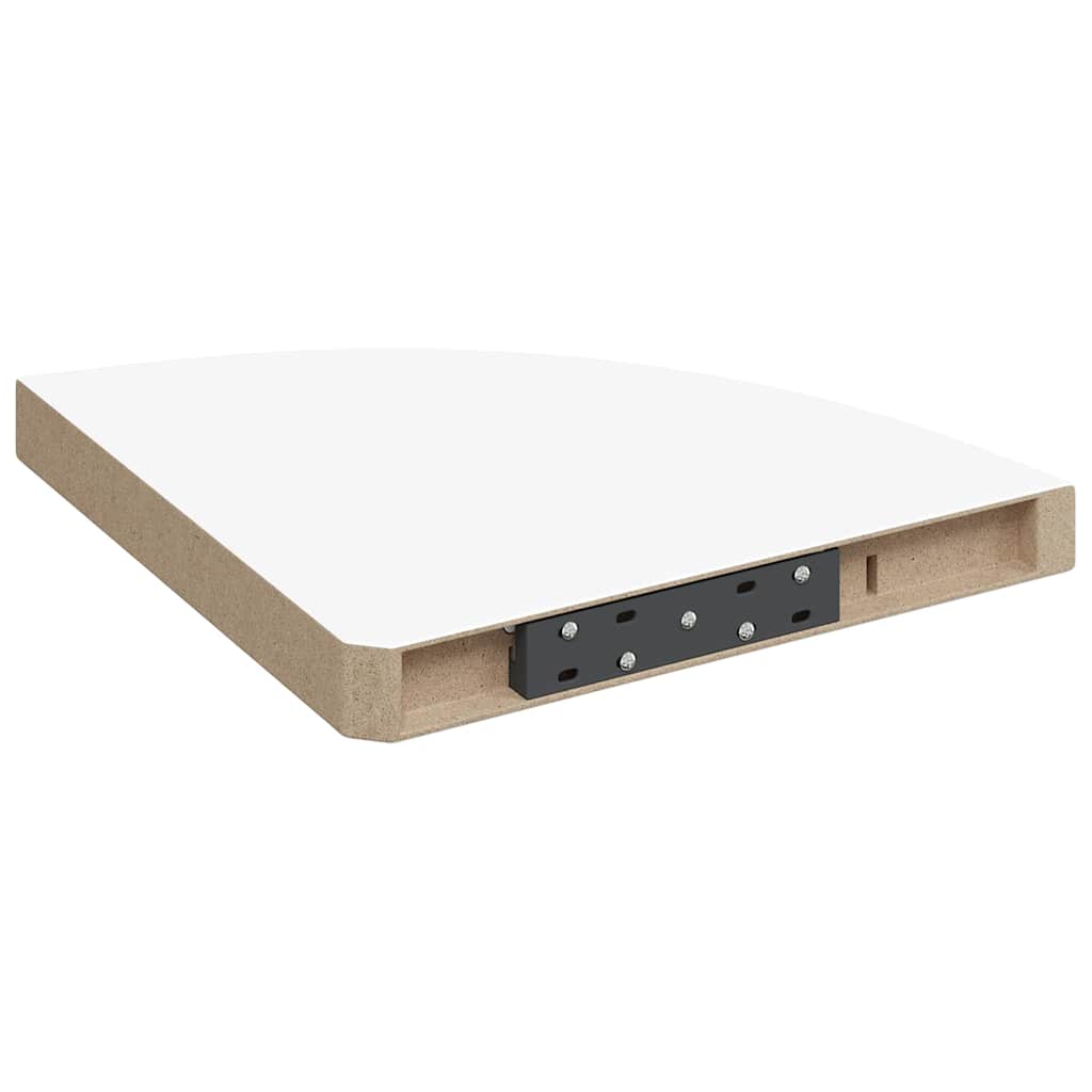 Floating Corner Shelf High Gloss White 35x35x3.8 cm MDF