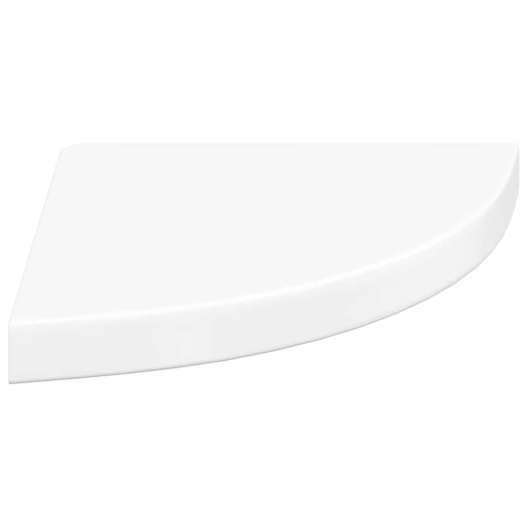Floating Corner Shelves 2 pcs High Gloss White 35x35x3.8 cm MDF