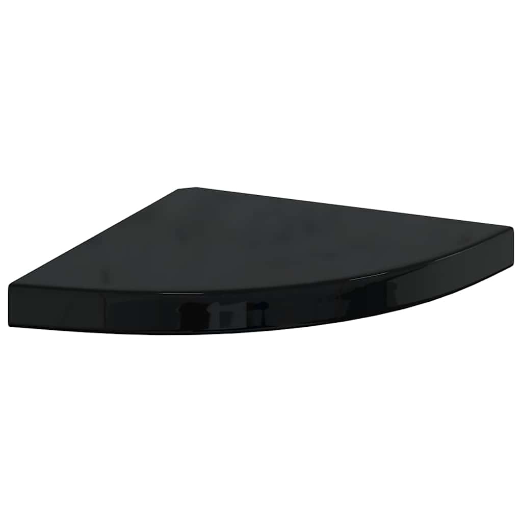 Floating Corner Shelves 4 pcs High Gloss Black 35x35x3.8 cm MDF