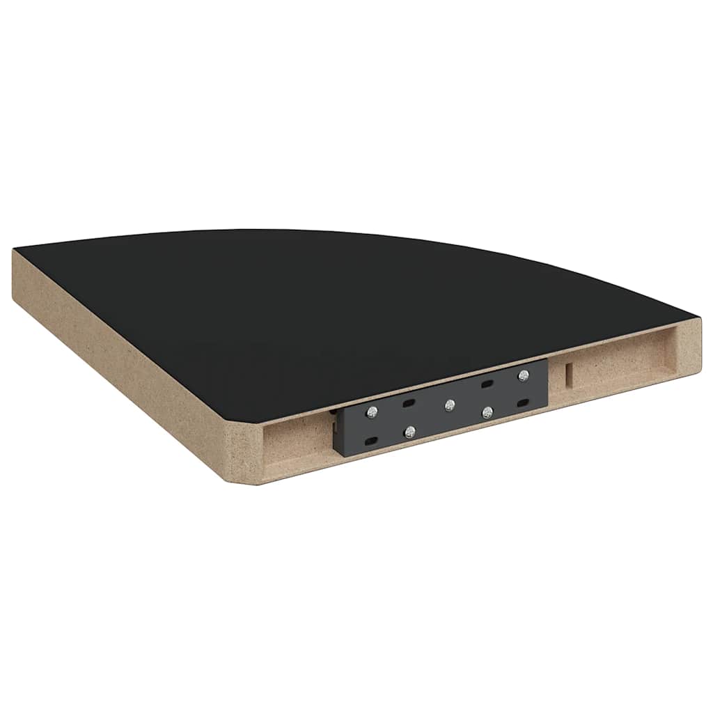 Floating Corner Shelves 4 pcs Black 35x35x3.8 cm MDF