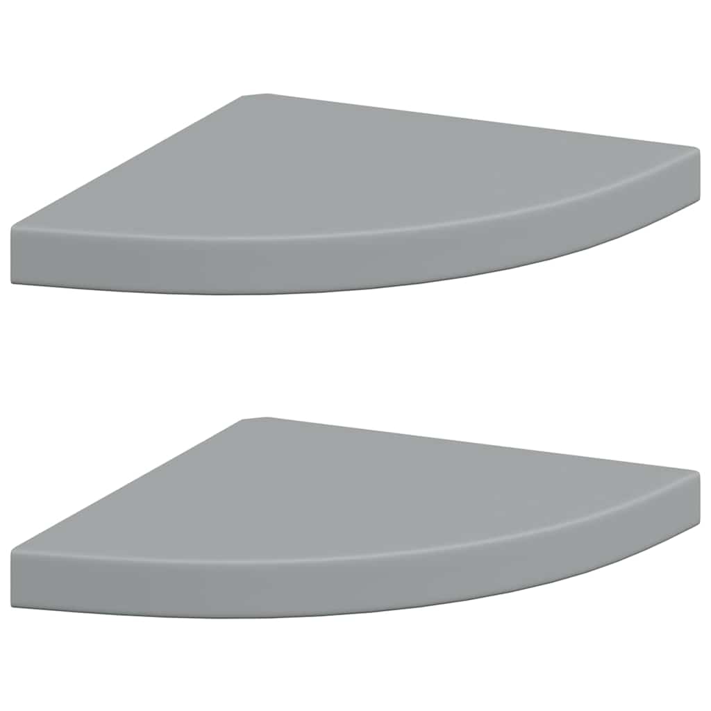 Floating Corner Shelves 2 pcs Grey 35x35x3.8 cm MDF