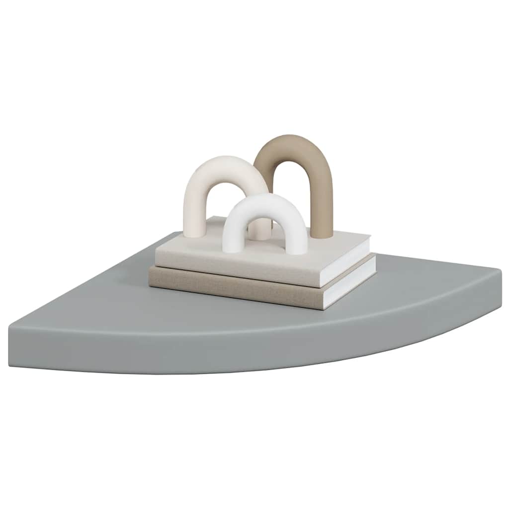 Floating Corner Shelves 4 pcs Grey 35x35x3.8 cm MDF