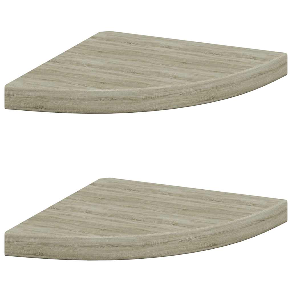 Floating Corner Shelves 2 pcs Oak 35x35x3.8 cm MDF