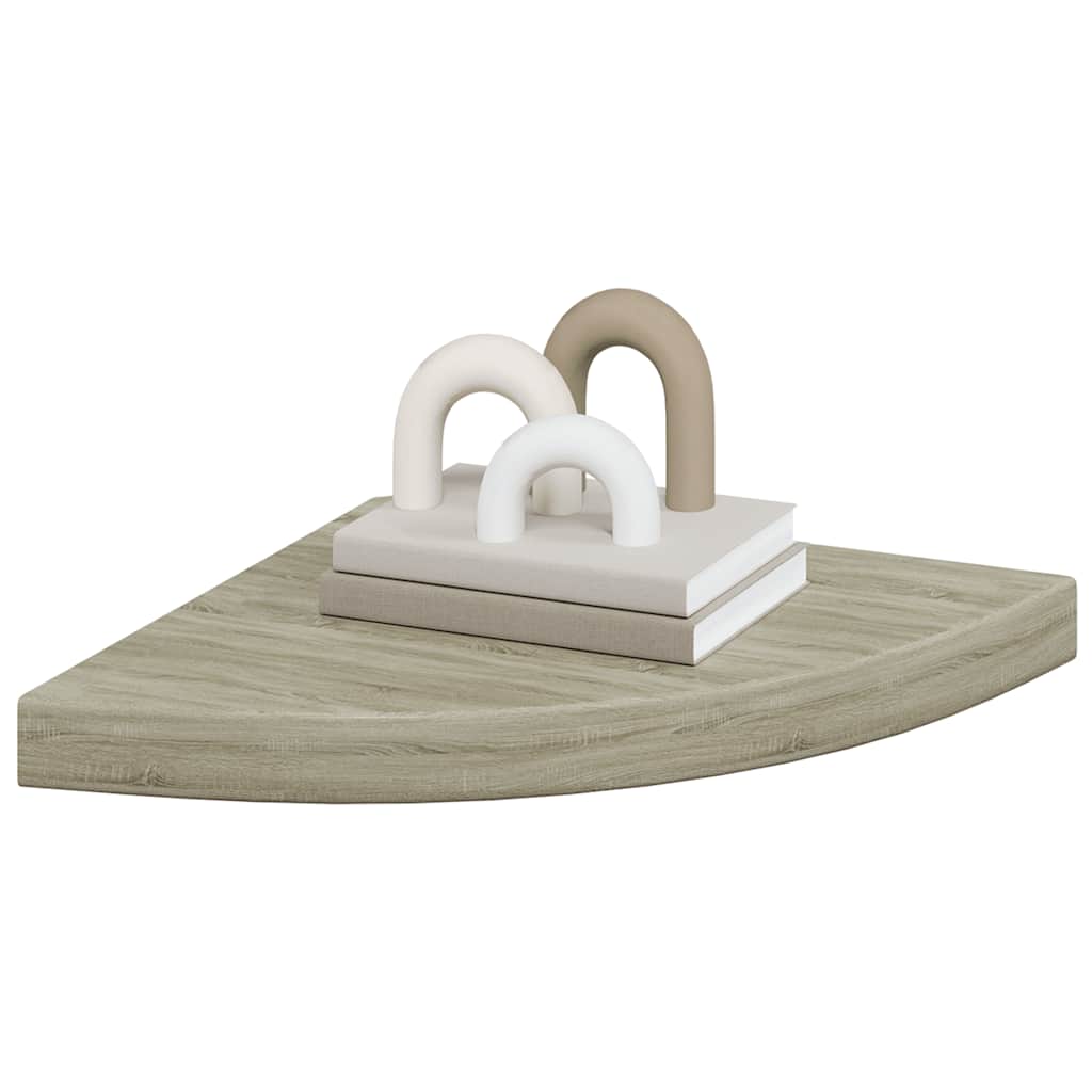 Floating Corner Shelves 4 pcs Oak 35x35x3.8 cm MDF